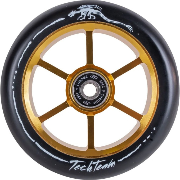 Колесо TECH TEAM для самоката X-Treme 110*24мм 6RT (DRACO),gold/yellow NN004045